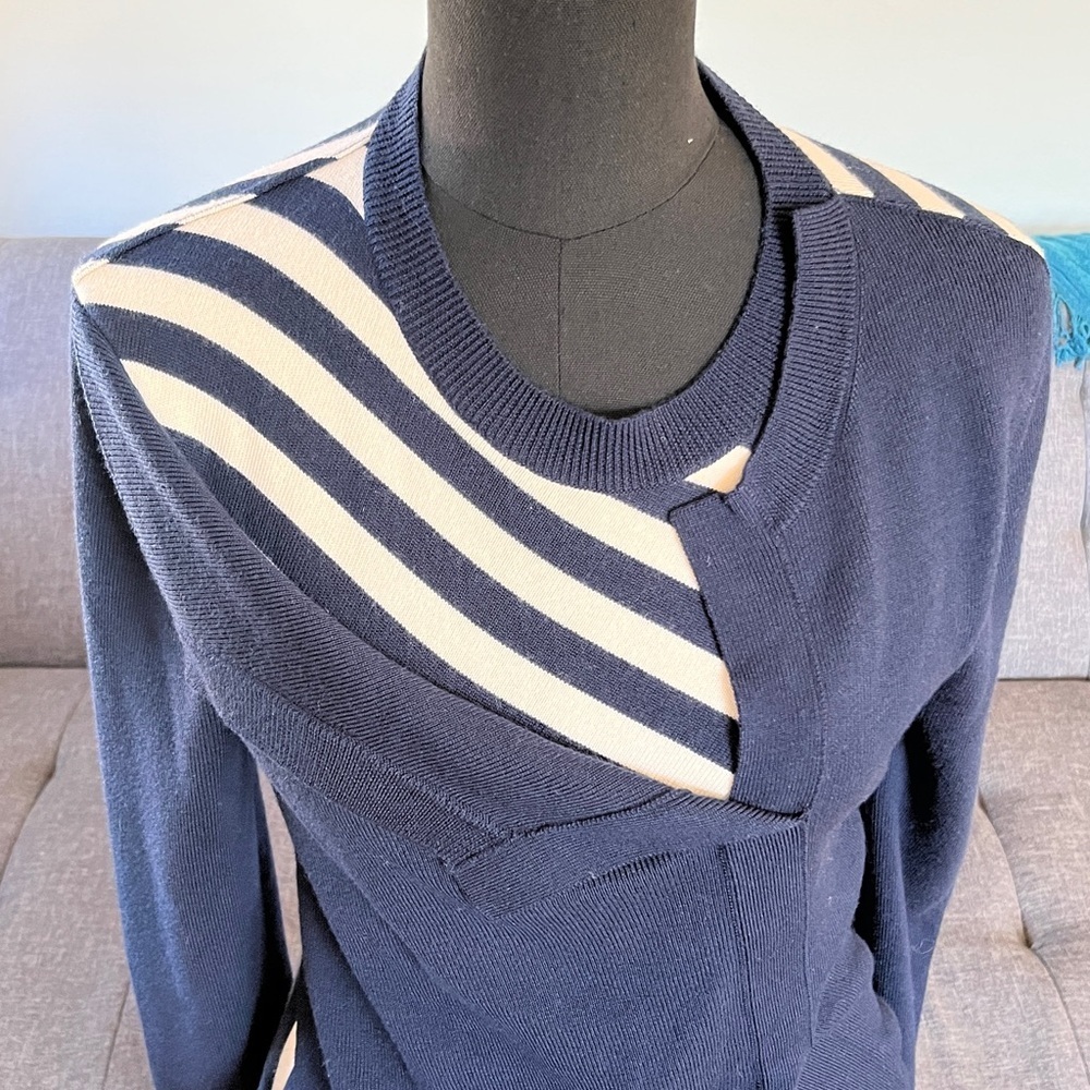 MONSE Navy and White Striped Knit Top Size M - Picture 3 of 8